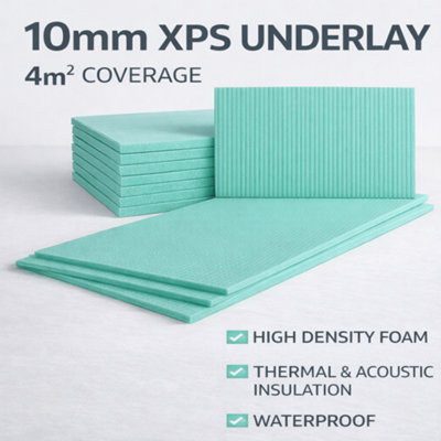Corksystem Underlay Xps 10mm4M2 (43.05 Sqft)20% DenserUk Brand Heavy-Duty Insulation For Laminate & Wood Floors from B&Q