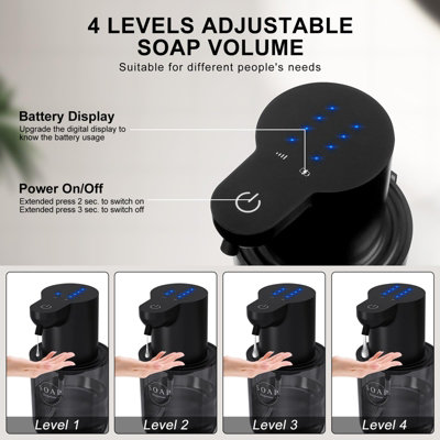 400Ml Electric Automatic Liquid Soap Dispenser, Battery Display, 4 ...