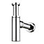 400mm Curved Wall Hung 1 Tap Hole Basin Chrome Dom Tap & Minimalist Bottle Trap Waste