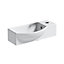 400mm Curved Wall Hung 1 Tap Hole Basin Chrome Lucia Waterfall Tap & Bottle Trap Waste