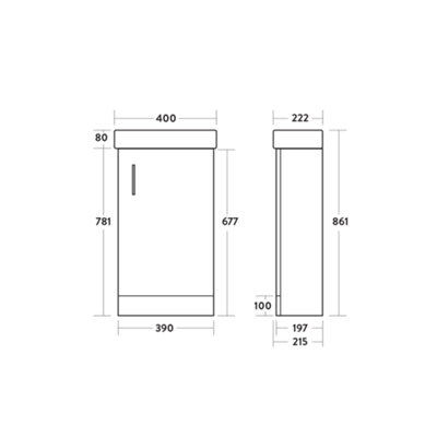 400mm Freestanding Bathroom Vanity Unit with Basin & Chrome Tap