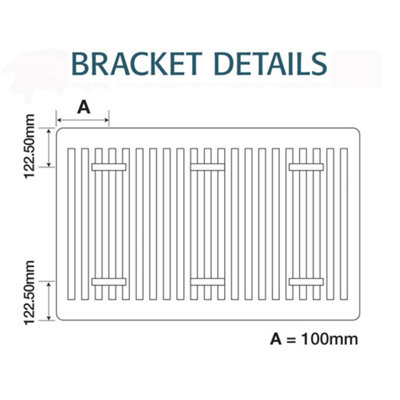 400mm (H) x 500mm (W) - Type 21 Radiator - Double Panel - Single Convector - White Enamel (RAL 9016) (0.4m x 0.5m) (16" x 20")