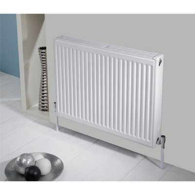 400mm (H) x1100mm (W) - Type 11 Radiator - Single Panel Convector - White Enamel (RAL 9016) - (0.4m x 1.1m) (16" x 43")