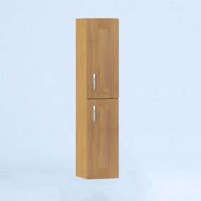 400mm Tall Wall Unit - Cambridge Solid Wood Natural Oak - Left Hand Hinge