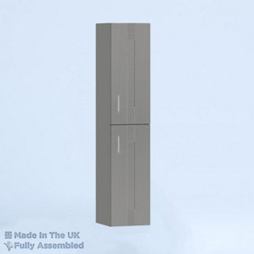 400mm Tall Wall Unit - Cartmel Woodgrain Dust Grey - Left Hand Hinge