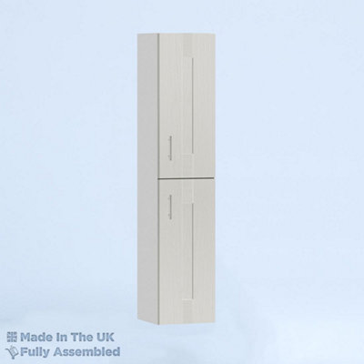 400mm Tall Wall Unit - Cartmel Woodgrain Light Grey - Left Hand Hinge