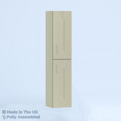 400mm Tall Wall Unit - Cartmel Woodgrain Sage Green - Left Hand Hinge