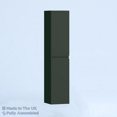 400mm Tall Wall Unit - Lucente Matt Fir Green - Left Hand Hinge