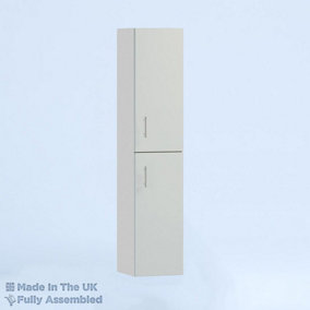 400mm Tall Wall Unit - Vivo Gloss Light Grey - Left Hand Hinge
