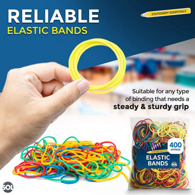 400pk Elastic Bands Rubber Bands Assorted Sizes Thick Elastic Bands Office Sturdy Strechable Rubber Band Assorted