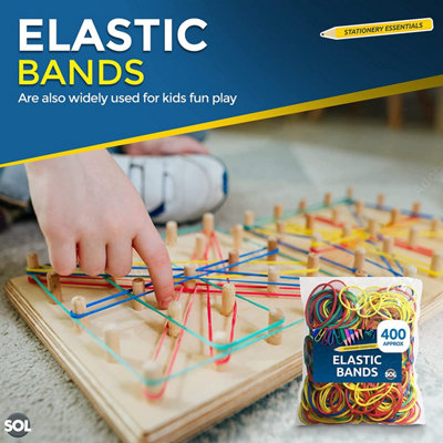 Saavi™ Plastic Rubber Bands 300 Pieces With Cartoon Boxed | For Home, Kitchen Office And