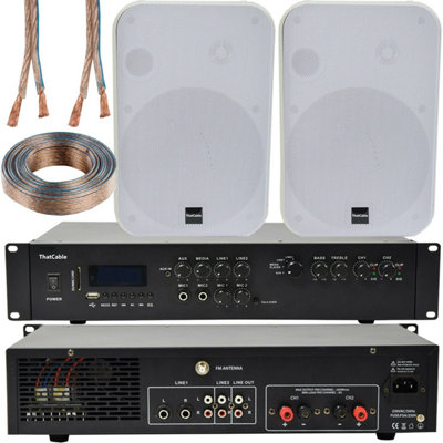 400W Bluetooth Sound System 2x White 200W Wall Speaker Channel HiFi Amplifier