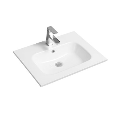 4010 Ceramic 61cm Thin Edge Inset Basin with Oval Bowl