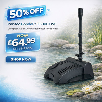 Pontec Pondorell 5000 Uvc Pond Filter Pump 5000L Black from B&Q