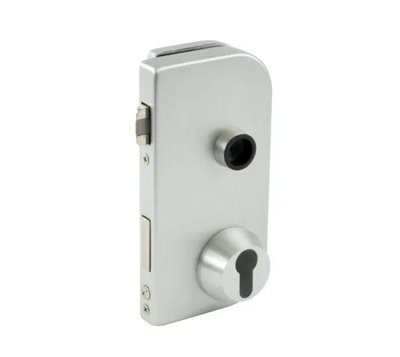 Bohle Olis Glass Door Lock Profile CylinderPz RosetteRightAluminium Colour from B&Q