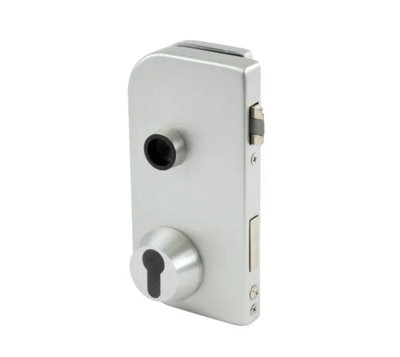 Bohle Olis Glass Door Lock Profile CylinderPz RosetteLeftAluminium Colour from B&Q