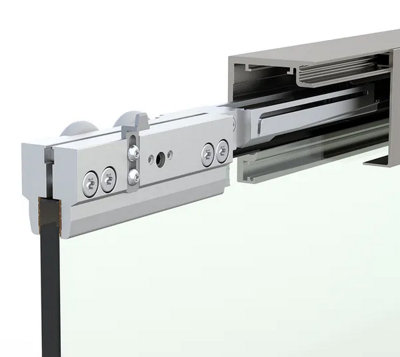 Bohle Mastertrack Ft 80 Sliding Door SetWall Mounted2000 mmStainless Steel Look from B&Q