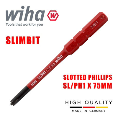Wiha Slimbit Screwdriver Plusminus Phillips Sl Ph1 1000V Vde Electrician 34587 from B&Q