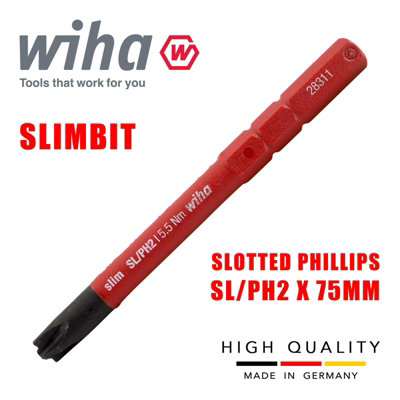 Wiha Slimbit Screwdriver Plusminus Phillips Sl Ph2 1000V Vde Electrician 34588 from B&Q