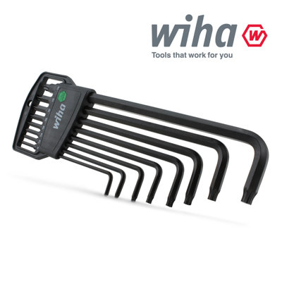 Wiha Torx L-Key Allen 8Pcs Set T9 To T40 With Holder Black Oxidised 34736 from B&Q