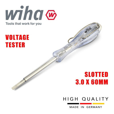 Wiha Voltage Tester Screwdriver Slotted Vde Electricians 120 250V Ac 3.0mm 34745 from B&Q