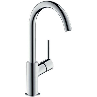 Hansgrohe Talis Basin Mixer Tap 210mm ChromeFixed Spout & Push-Open Waste from B&Q
