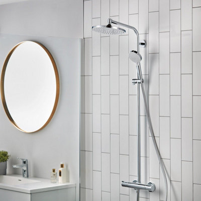 Hansgrohe Crometta S Showerpipe 240 Ecosmart Thermostatic Mixer Shower Chrome from B&Q