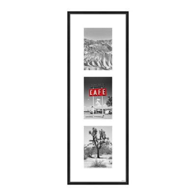 Nielsen Gallery Picture Frame 20X60Cm With Mount For 3 Pictures 4X6Black