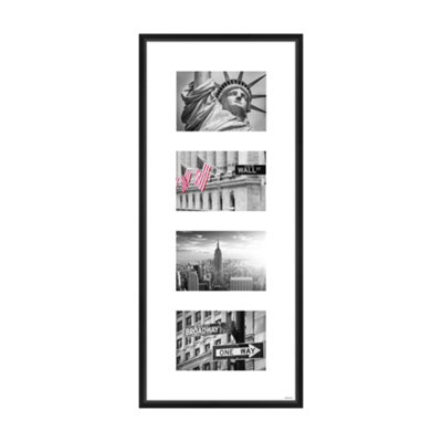 Nielsen Gallery Picture Frame 25X60Cm With Mount For 4 Pictures 4X6Black from B&Q