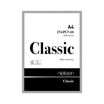 B&Q -  Classic Polished Silver Aluminium Picture Frame A421X29.7CmWith Float Glass And Push/turn Clips