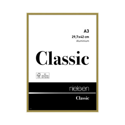 B&Q -  Classic Polished Gold Aluminium Picture Frame A329.7X42CmWith Float Glass And Push/turn Clips