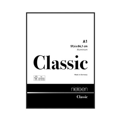 B&Q -  Classic Polished Black Aluminium Picture Frame A159.4X84.1CmWith Float Glass And Push/turn Clips