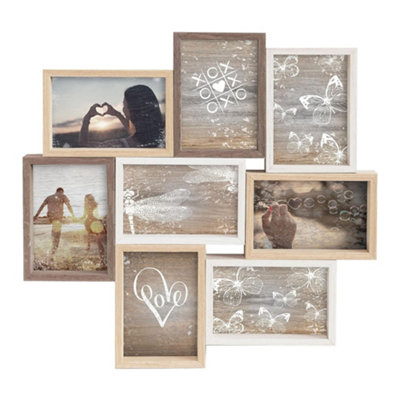 B&Q -  Accent Photo Collage Frame For 8 Pictures 4X6InMixed Wood Finishes