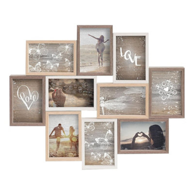 B&Q -  Accent Photo Collage Frame For 10 Pictures 4X6InMixed Wood Finishes