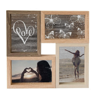 B&Q -  Accent Photo Collage Frame For 4 Pictures 4X6InMixed Wood Finishes