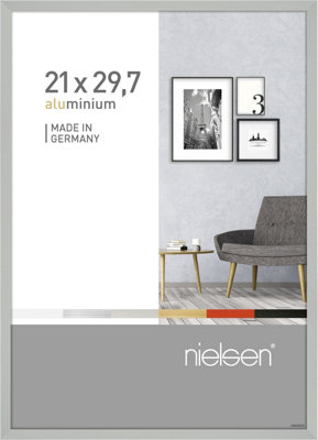 Nielsen Pixel A4 21 X 29.7 Cm Poster Frame Frosted Silver With Float Glass And Push/turn Clips, from B&Q