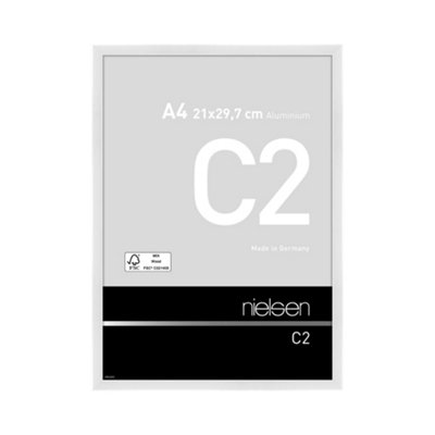 B&Q -  C2 Polished White Aluminium Picture Frame A421X29.7CmWith Float Glass And Push/turn Clips