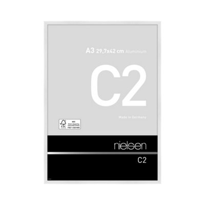 B&Q -  C2 Polished White Aluminium Picture Frame A329.7X42CmWith Float Glass And Push/turn Clips