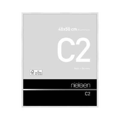B&Q -  C2 Polished White Aluminium Picture Frame 40X50CmWith Float Glass And Push/turn Clips