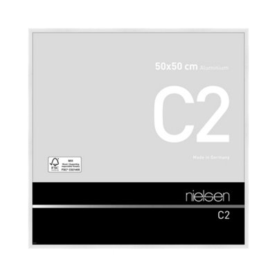 B&Q -  C2 Polished White Aluminium Picture Frame 50X50CmWith Float Glass And Push/turn Clips