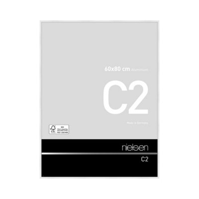 B&Q -  C2 Polished White Aluminium Picture Frame 60X80CmWith Float Glass And Push/turn Clips