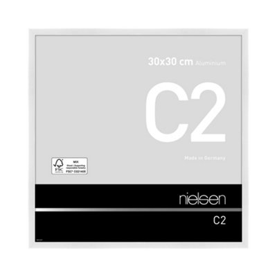 B&Q -  C2 Polished White Aluminium Picture Frame 30X30CmWith Float Glass And Push/turn Clips