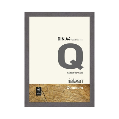 Nielsen Quadrum A4 Grey Wooden Picture Frame With Float Glass And Push/turn Clips from B&Q