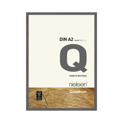 Nielsen Quadrum A2 Grey Wooden Picture Frame With Float Glass And Push/turn Clips from B&Q