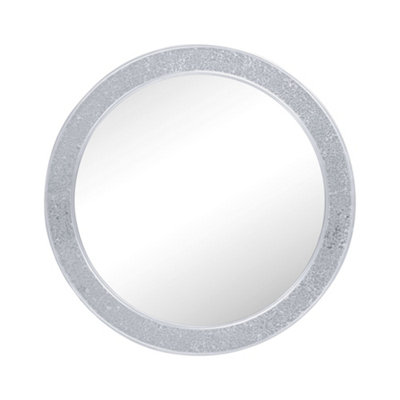 B&Q -  Lewis Crackle Mosaic Round Wall Mirror For Bedroom Or Living RoomSilver74Cm