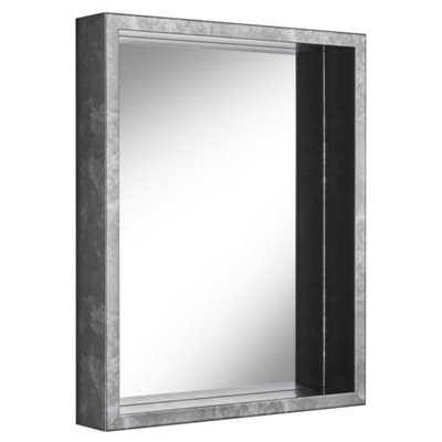 B&Q -  Albury Accent Metallic Effect Rectangular Mirror 54X44Cm