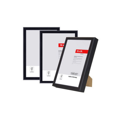 Nielsen Atlanta Frosted Black Aluminium Picture Frame 15X20Cm (3 Pack) With Synthetic Glass And Push/turn Clips from B&Q