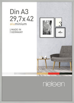 Nielsen Pixel A3 29.7 X 42Cm Poster FrameFrosted Silver With Float Glass And Push/turn Clips from B&Q