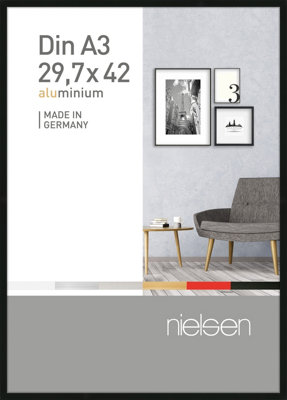 Nielsen Pixel A3 29.7 X 42 Cm Poster FrameFrosted Black With Float Glass And Push/turn Clips from B&Q