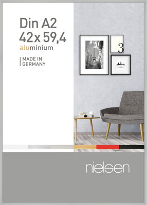 Nielsen Pixel A2 42 X 59.4Cm Poster FrameFrosted Silver With Float Glass And Push/turn Clips from B&Q